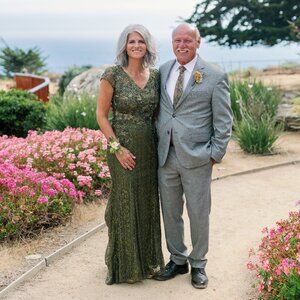 Mac Duggal Olive Green Embellished Trumpet Gown